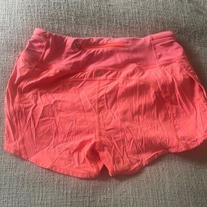 Coral lulu lemon shorts, size 6